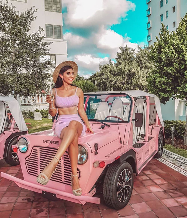 pink Moke at corporate event