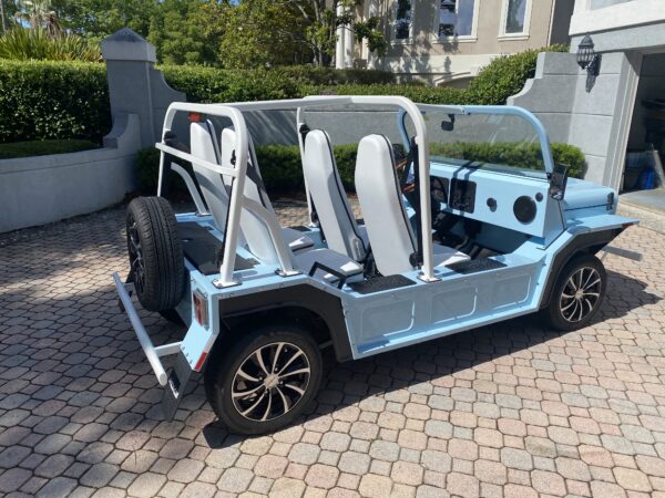 Blue Moke with Rear Buckets - 72V Lithium Battery - Image 4